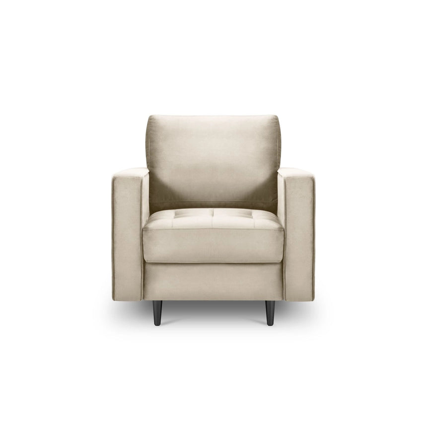 Sessel Aspen aus Samt in Dunkelbeige (Salvador 2), 90x80x90 cm von Cosmopolitan Design – Bild 2