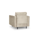 Sessel Aspen aus Samt in Dunkelbeige (Salvador 2), 90x80x90 cm von Cosmopolitan Design – Bild 3