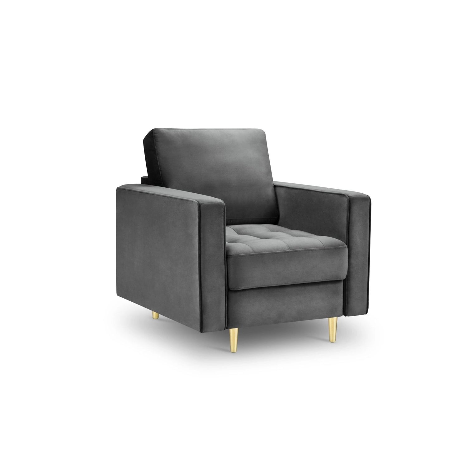 Sessel Aspen aus Samt in Dunkelgrau (Salvador 18), 90x80x90 cm von Cosmopolitan Design – Bild 1