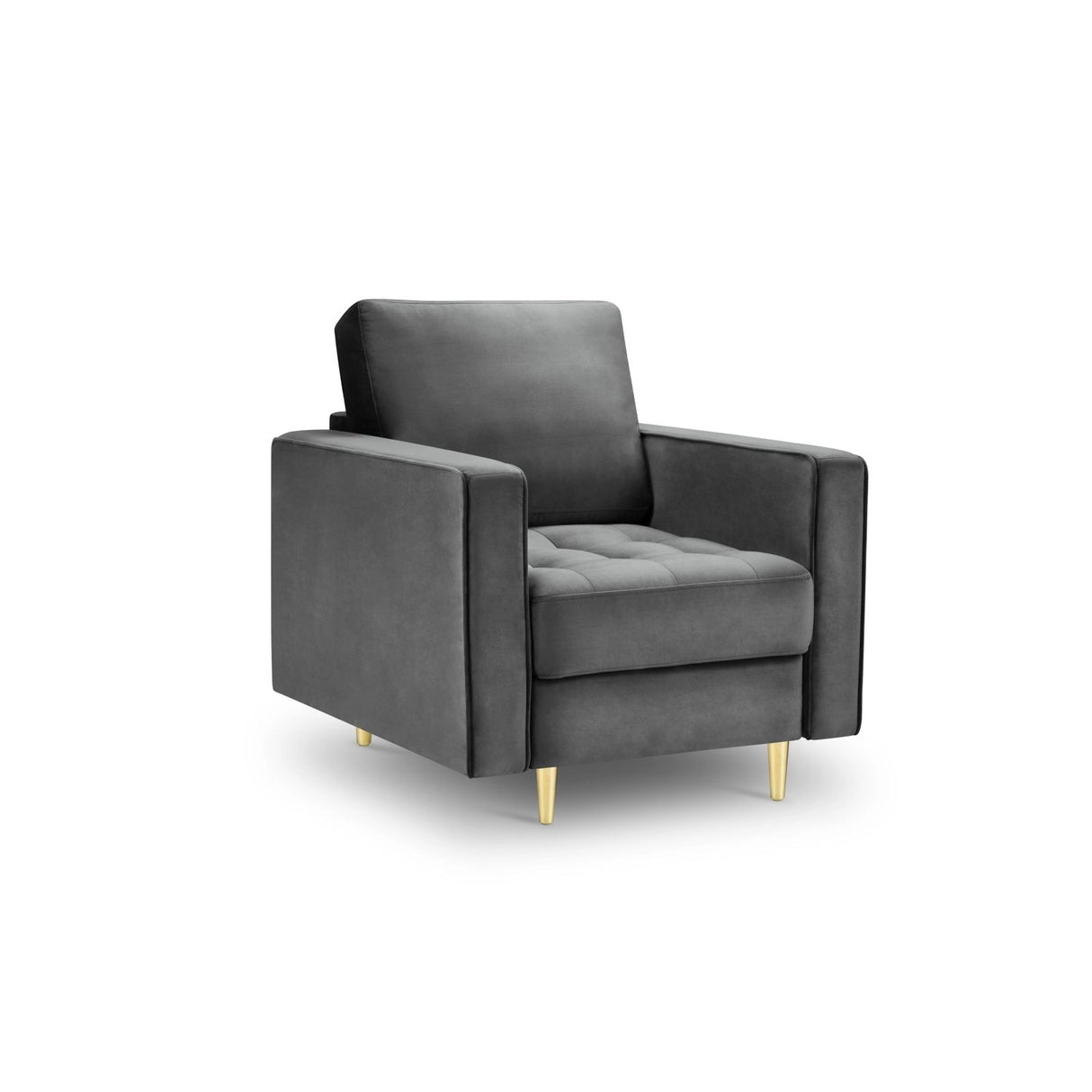 Sessel Aspen aus Samt in Dunkelgrau (Salvador 18), 90x80x90 cm von Cosmopolitan Design – Bild 1