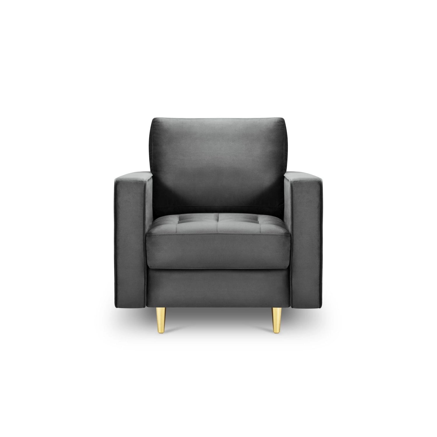 Sessel Aspen aus Samt in Dunkelgrau (Salvador 18), 90x80x90 cm von Cosmopolitan Design – Bild 2