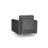 Sessel Aspen aus Samt in Dunkelgrau (Salvador 18), 90x80x90 cm von Cosmopolitan Design – Bild 3