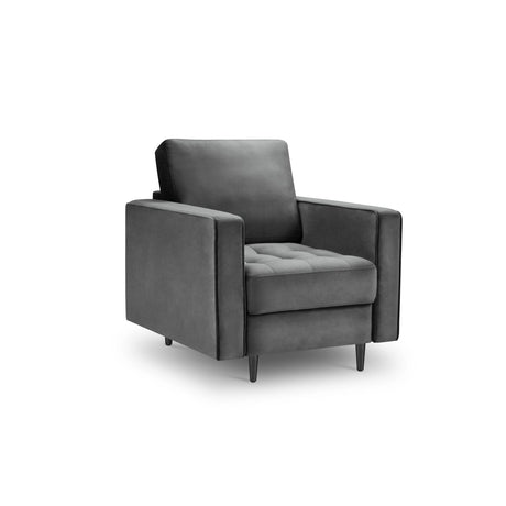 Sessel Aspen aus Samt in Dunkelgrau (Salvador 18), 90x80x90 cm von Cosmopolitan Design – Bild 1