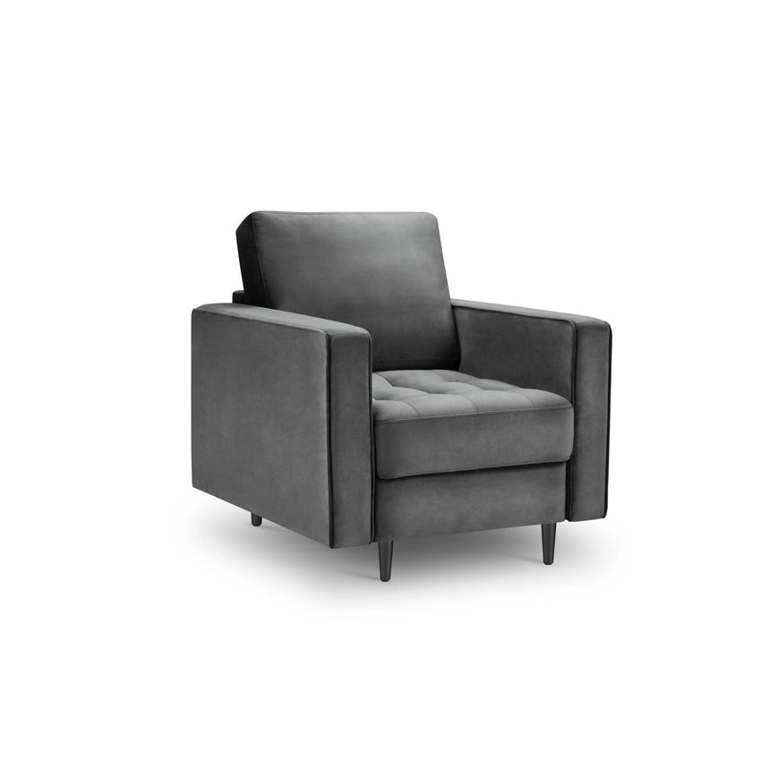 Sessel Aspen aus Samt in Dunkelgrau (Salvador 18), 90x80x90 cm von Cosmopolitan Design – Bild 1