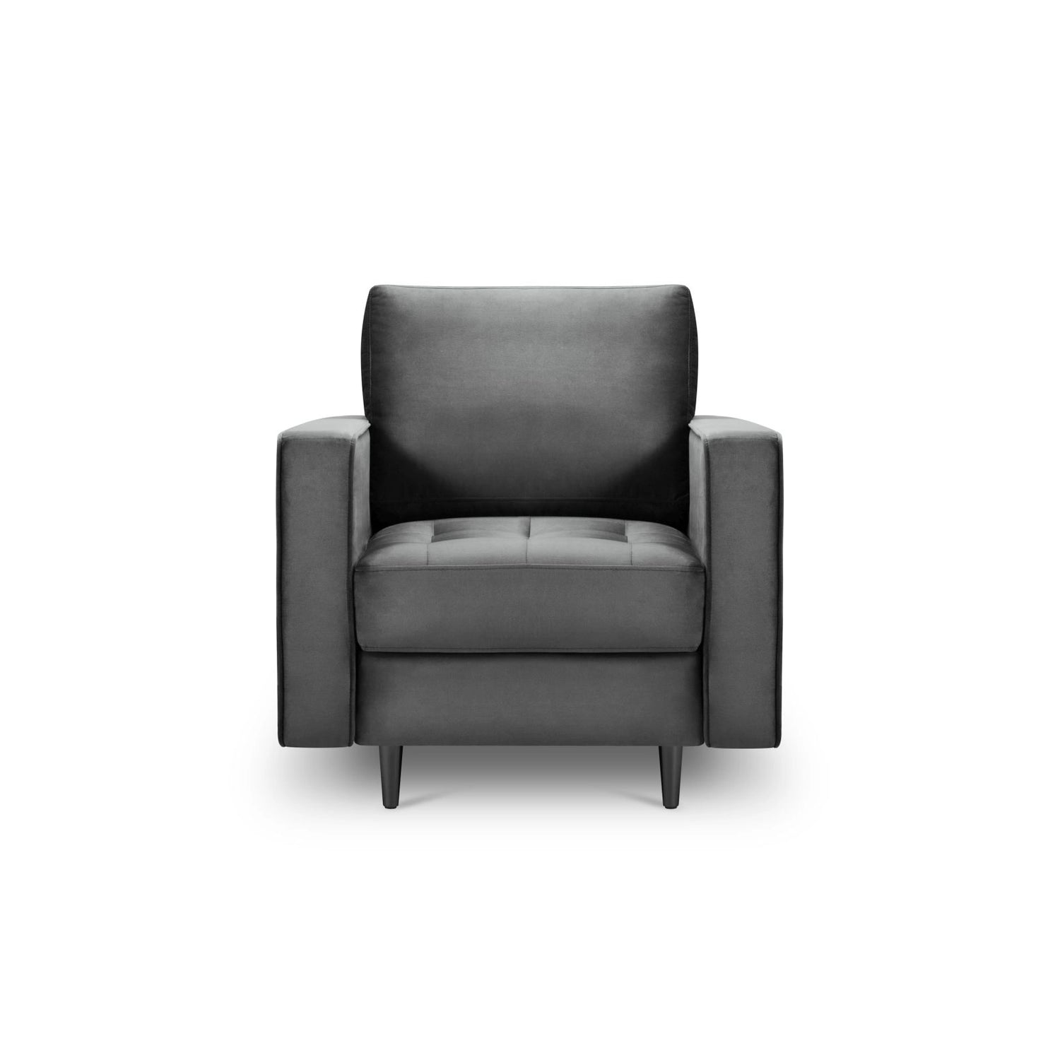 Sessel Aspen aus Samt in Dunkelgrau (Salvador 18), 90x80x90 cm von Cosmopolitan Design – Bild 2