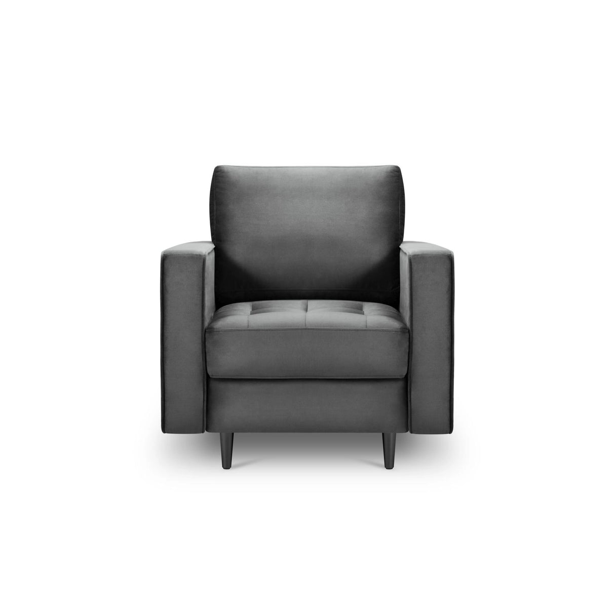 Sessel Aspen aus Samt in Dunkelgrau (Salvador 18), 90x80x90 cm von Cosmopolitan Design – Bild 2