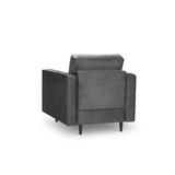 Sessel Aspen aus Samt in Dunkelgrau (Salvador 18), 90x80x90 cm von Cosmopolitan Design – Bild 3