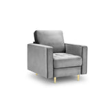 Sessel Aspen aus Samt in Grau (Salvador 17), 90x80x90 cm von Cosmopolitan Design – Bild 1