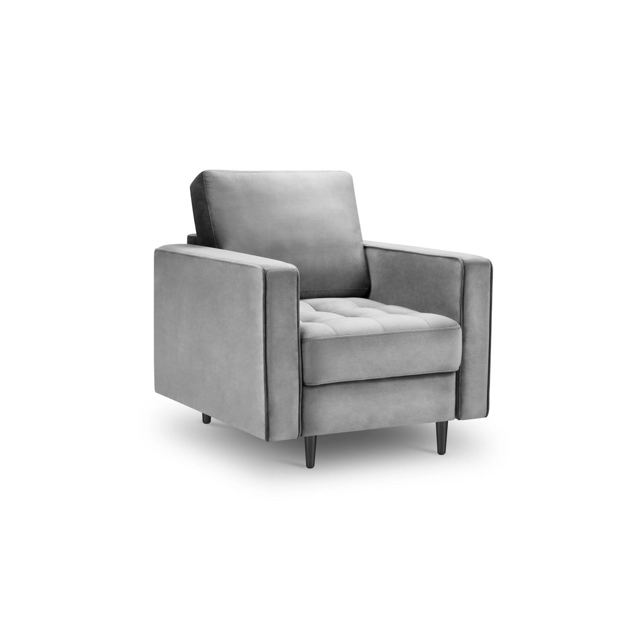 Sessel Aspen aus Samt in Grau (Salvador 17), 90x80x90 cm von Cosmopolitan Design – Bild 1