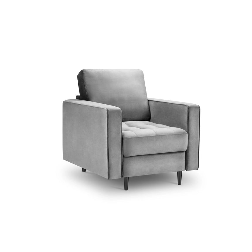 Sessel Aspen aus Samt in Grau (Salvador 17), 90x80x90 cm von Cosmopolitan Design – Bild 1