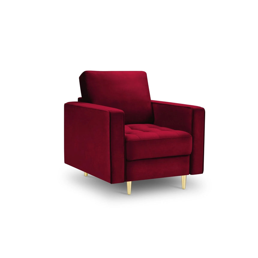 Sessel Aspen aus Samt in Rot (Salvador 13), 90x80x90 cm von Cosmopolitan Design – Bild 1