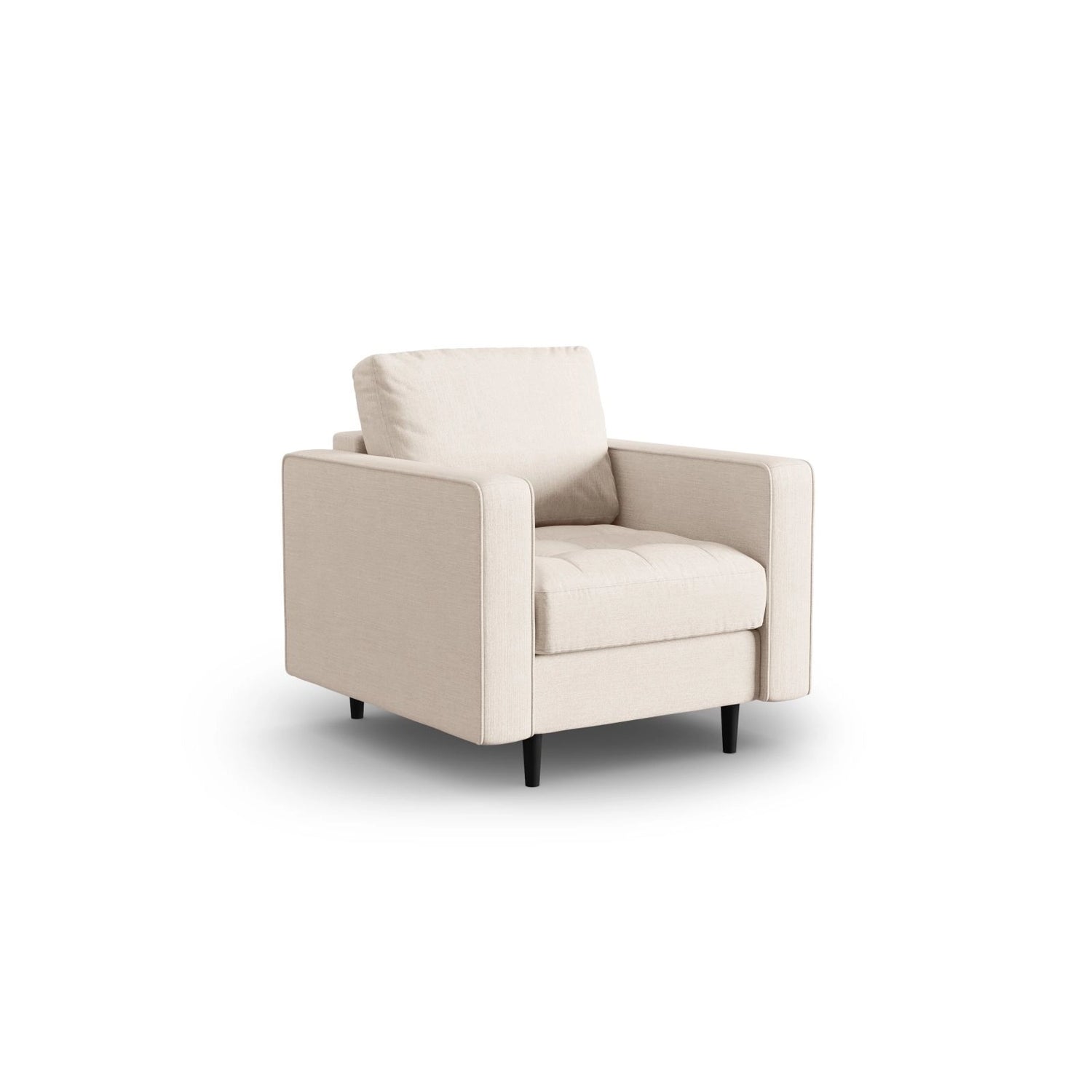 Sessel Aspen aus Strukturierter Stoff in Hellbeige (Melva 02), 90x80x90 cm von Cosmopolitan Design – Bild 1