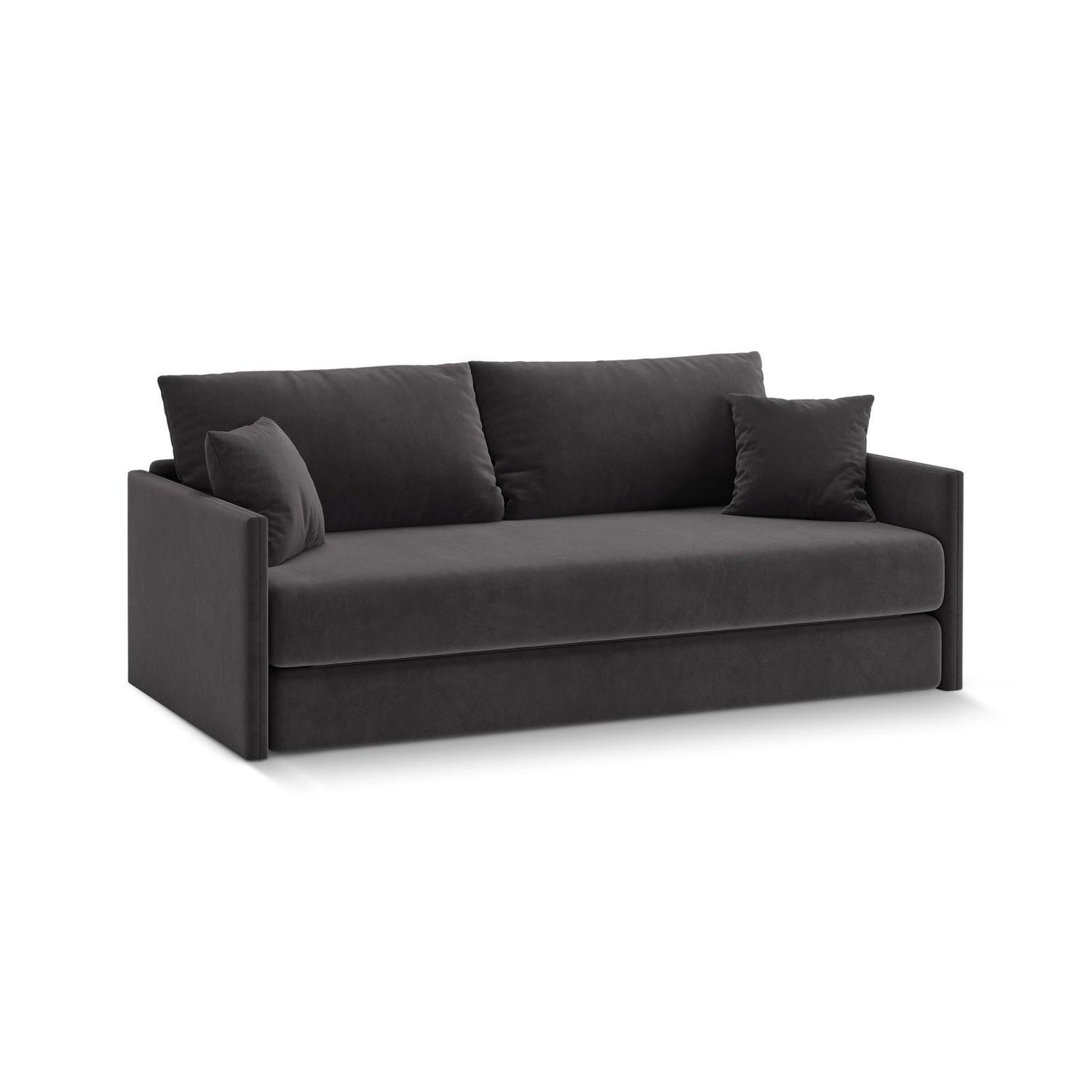 Shannon 3-Sitzer Sofa aus Samt in Dunkelgrau (Salvador 18), 209x94x87 cm von Cosmopolitan Design – Bild 3