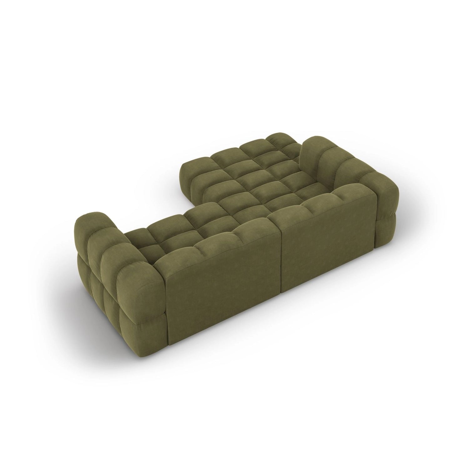 Sky 3-Sitzer Ecksofa, Linke Seite, aus Samt in Hellgrün (Casino Forest), 244x162x70 cm von Cosmopolitan Design – Bild 5