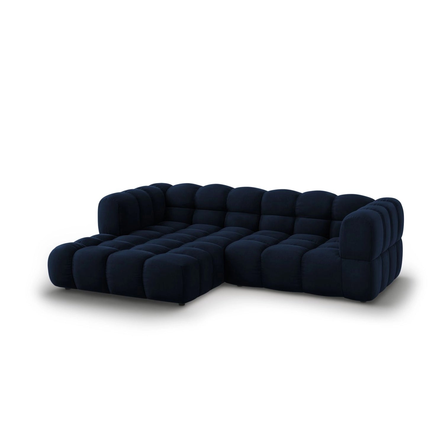Sky 3-Sitzer Ecksofa, Linke Seite, aus Samt in Königsblau (Casino Deep Blue), 244x162x70 cm von Cosmopolitan Design – Bild 3