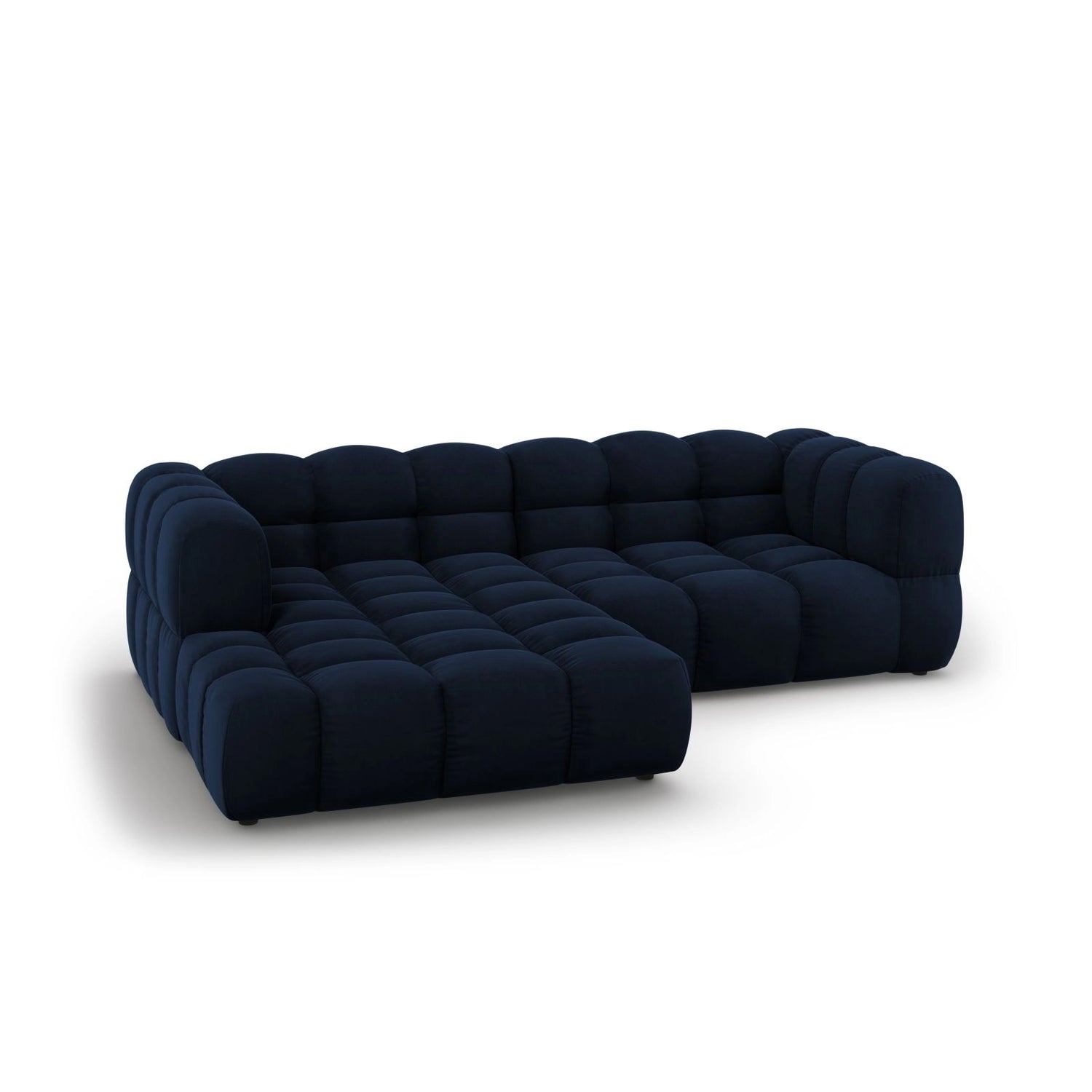 Sky 3-Sitzer Ecksofa, Linke Seite, aus Samt in Königsblau (Casino Deep Blue), 244x162x70 cm von Cosmopolitan Design – Bild 4