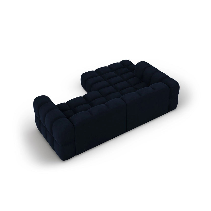 Sky 3-Sitzer Ecksofa, Linke Seite, aus Samt in Königsblau (Casino Deep Blue), 244x162x70 cm von Cosmopolitan Design – Bild 5