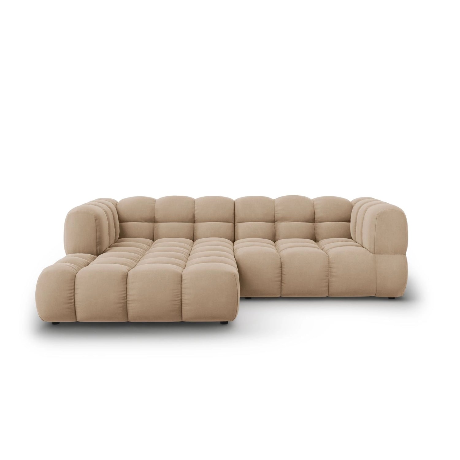 Sky 3-Sitzer Ecksofa, Linke Seite, aus Samt in Sand (Casino Lion), 244x162x70 cm von Cosmopolitan Design – Bild 1