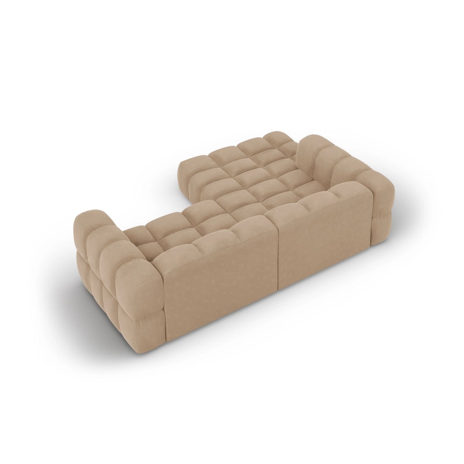 Sky 3-Sitzer Ecksofa, Linke Seite, aus Samt in Sand (Casino Lion), 244x162x70 cm von Cosmopolitan Design – Bild 5