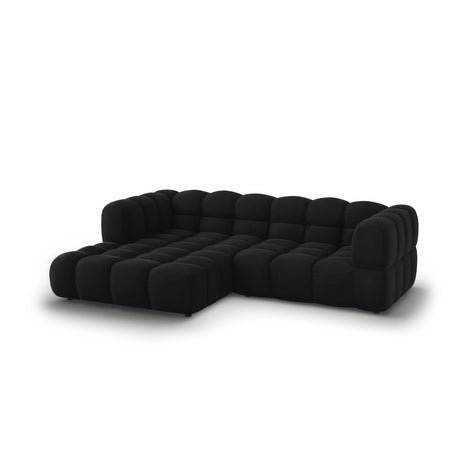 Sky 3-Sitzer Ecksofa, Linke Seite, aus Samt in Schwarz (Casino Black), 244x162x70 cm von Cosmopolitan Design – Bild 3