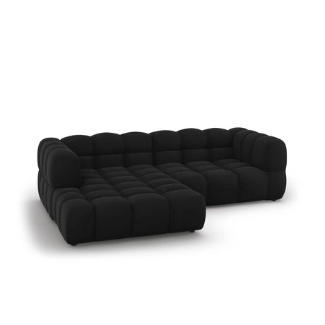 Sky 3-Sitzer Ecksofa, Linke Seite, aus Samt in Schwarz (Casino Black), 244x162x70 cm von Cosmopolitan Design – Bild 4