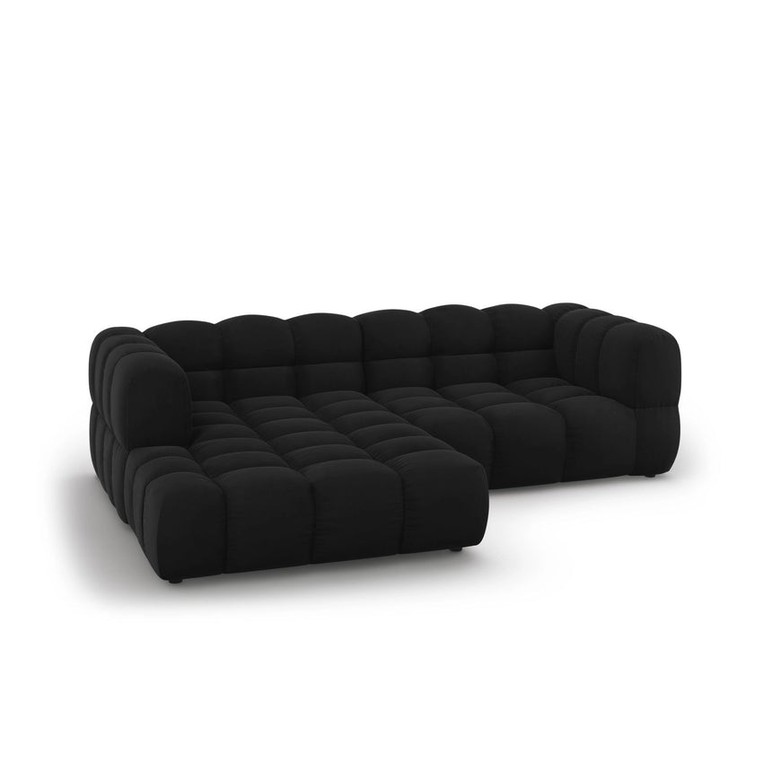 Sky 3-Sitzer Ecksofa, Linke Seite, aus Samt in Schwarz (Casino Black), 244x162x70 cm von Cosmopolitan Design – Bild 4