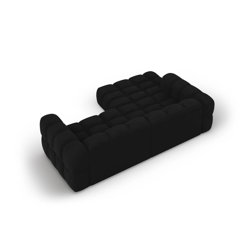 Sky 3-Sitzer Ecksofa, Linke Seite, aus Samt in Schwarz (Casino Black), 244x162x70 cm von Cosmopolitan Design – Bild 5