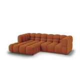 Sky 3-Sitzer Ecksofa, Linke Seite, aus Samt in Terrakotta (Casino Terracota), 244x162x70 cm von Cosmopolitan Design – Bild 3