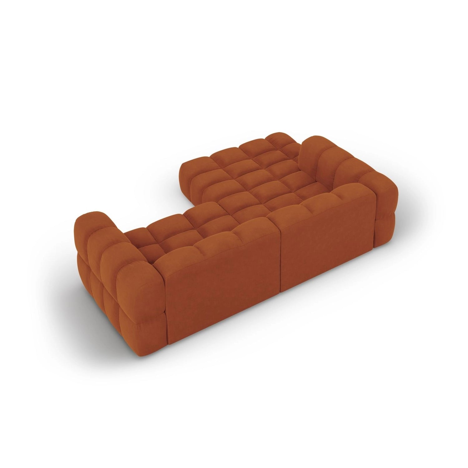 Sky 3-Sitzer Ecksofa, Linke Seite, aus Samt in Terrakotta (Casino Terracota), 244x162x70 cm von Cosmopolitan Design – Bild 5