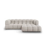 Sky 3-Sitzer Ecksofa, Rechte Seite, aus Samt in Hellbeige (Casino Pearl), 244x162x70 cm von Cosmopolitan Design – Bild 1