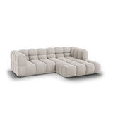 Sky 3-Sitzer Ecksofa, Rechte Seite, aus Samt in Hellbeige (Casino Pearl), 244x162x70 cm von Cosmopolitan Design – Bild 3