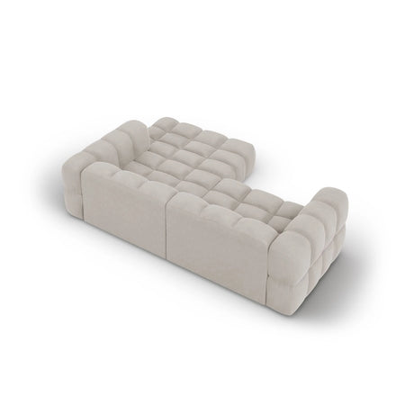 Sky 3-Sitzer Ecksofa, Rechte Seite, aus Samt in Hellbeige (Casino Pearl), 244x162x70 cm von Cosmopolitan Design – Bild 5