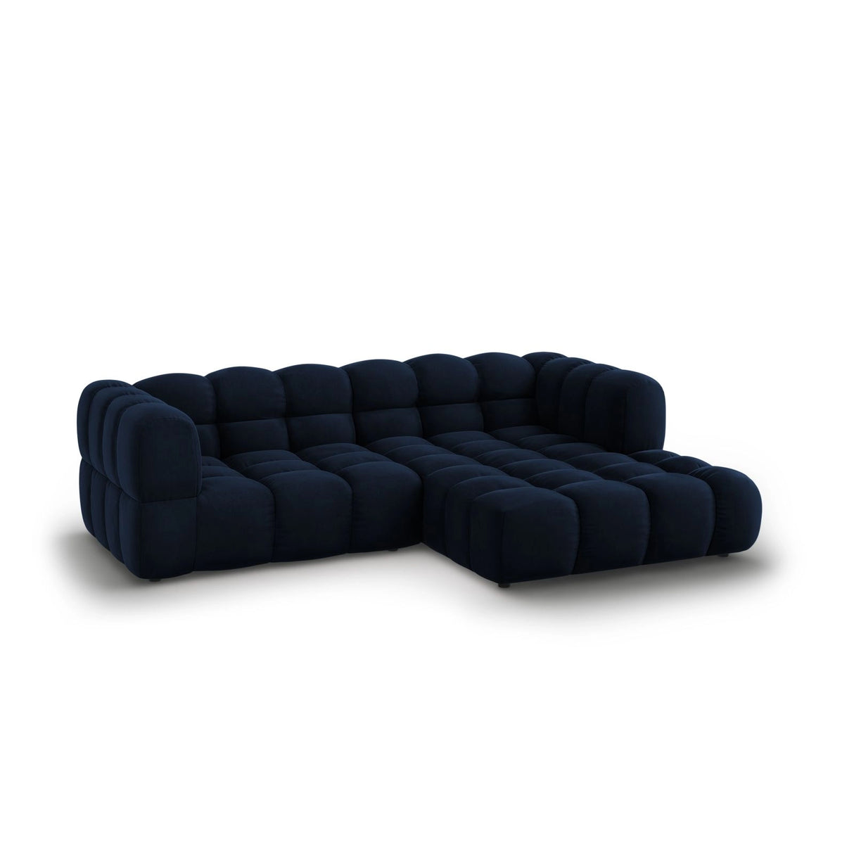 Sky 3-Sitzer Ecksofa, Rechte Seite, aus Samt in Königsblau (Casino Deep Blue), 244x162x70 cm von Cosmopolitan Design – Bild 3