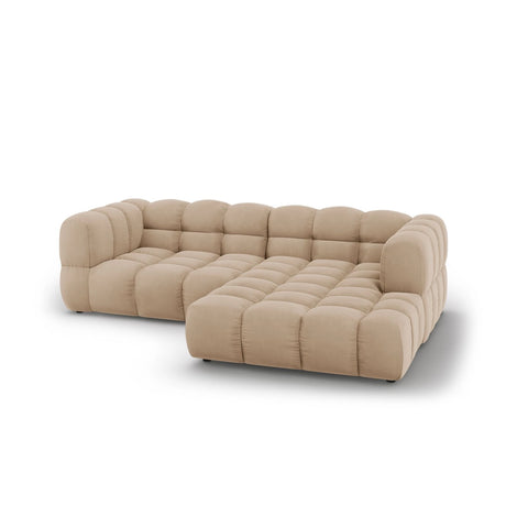 Sky 3-Sitzer Ecksofa, Rechte Seite, aus Samt in Sand (Casino Lion), 244x162x70 cm von Cosmopolitan Design – Bild 4