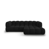 Sky 3-Sitzer Ecksofa, Rechte Seite, aus Samt in Schwarz (Casino Black), 244x162x70 cm von Cosmopolitan Design – Bild 1