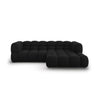Sky 3-Sitzer Ecksofa, Rechte Seite, aus Samt in Schwarz (Casino Black), 244x162x70 cm von Cosmopolitan Design – Bild 1
