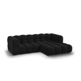 Sky 3-Sitzer Ecksofa, Rechte Seite, aus Samt in Schwarz (Casino Black), 244x162x70 cm von Cosmopolitan Design – Bild 3