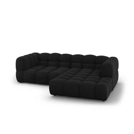 Sky 3-Sitzer Ecksofa, Rechte Seite, aus Samt in Schwarz (Casino Black), 244x162x70 cm von Cosmopolitan Design – Bild 4