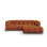 Sky 3-Sitzer Ecksofa, Rechte Seite, aus Samt in Terrakotta (Casino Terracota), 244x162x70 cm von Cosmopolitan Design – Bild 1