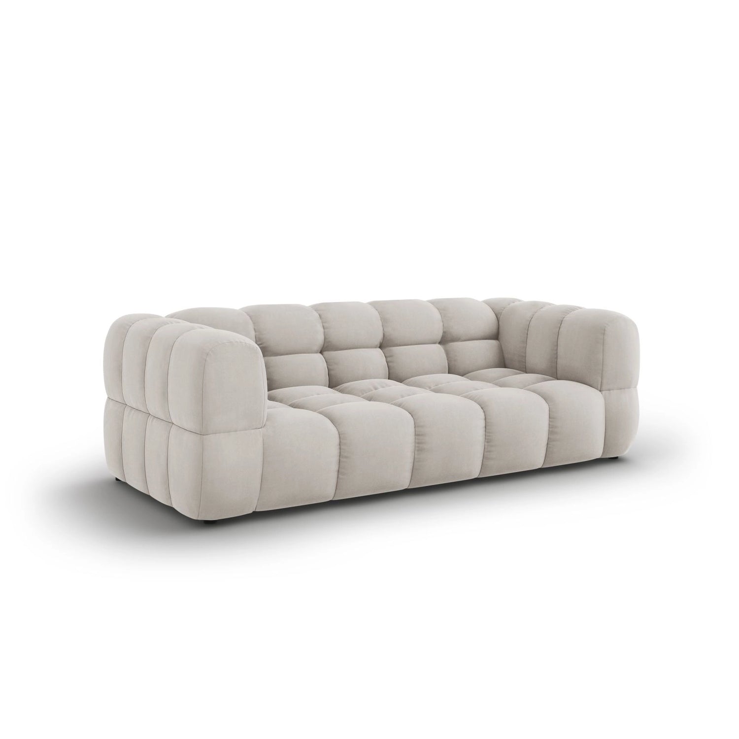 Sky 3-Sitzer Sofa aus Samt in Hellbeige (Casino Pearl), 214x102x70 cm von Cosmopolitan Design – Bild 3
