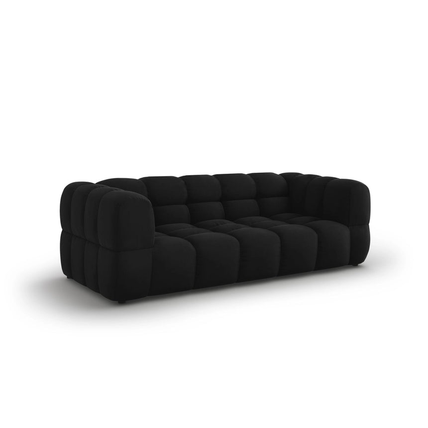 Sky 3-Sitzer Sofa aus Samt in Schwarz (Casino Black), 214x102x70 cm von Cosmopolitan Design – Bild 3
