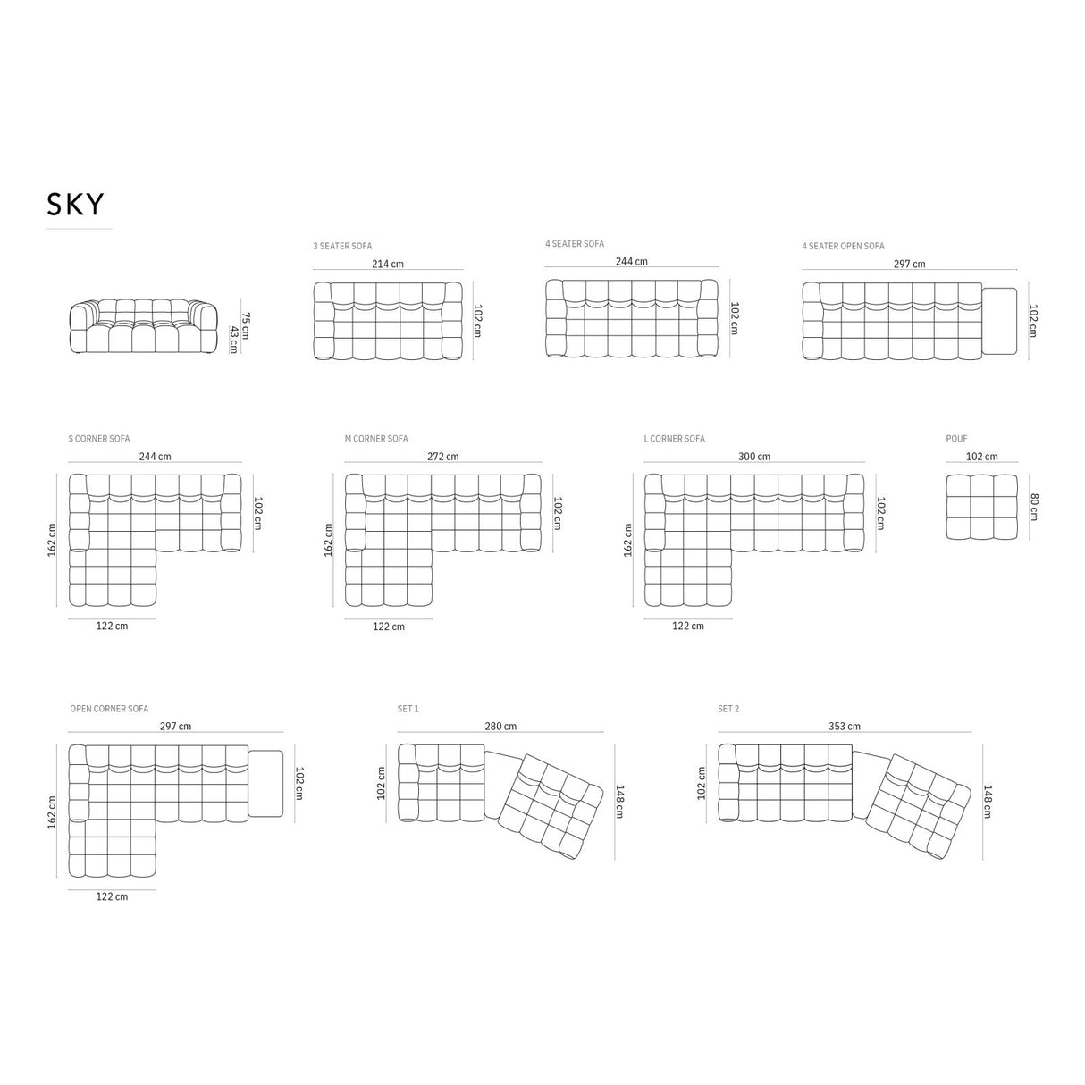 Sky 3-Sitzer Sofa aus Samt in Terrakotta (Casino Terracota), 214x102x70 cm von Cosmopolitan Design – Bild 2