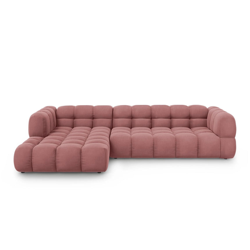 Sky 4-Sitzer Ecksofa, Linke Seite, aus Samt in Flamingo (Casino Salmon), 300x162x70 cm von Cosmopolitan Design – Bild 1