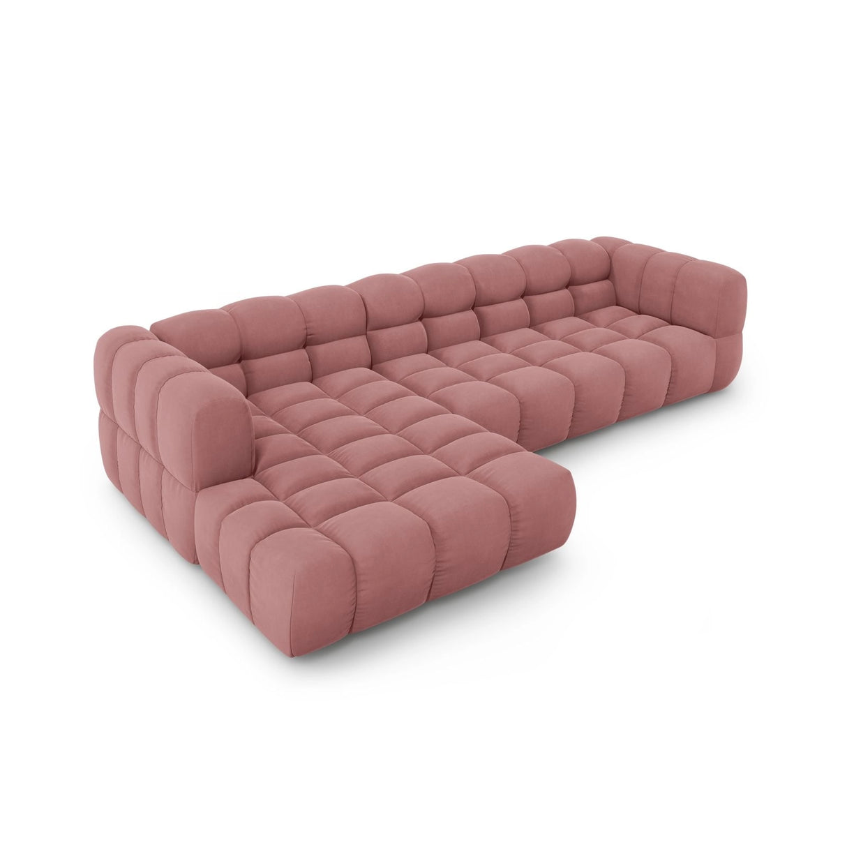 Sky 4-Sitzer Ecksofa, Linke Seite, aus Samt in Flamingo (Casino Salmon), 300x162x70 cm von Cosmopolitan Design – Bild 4