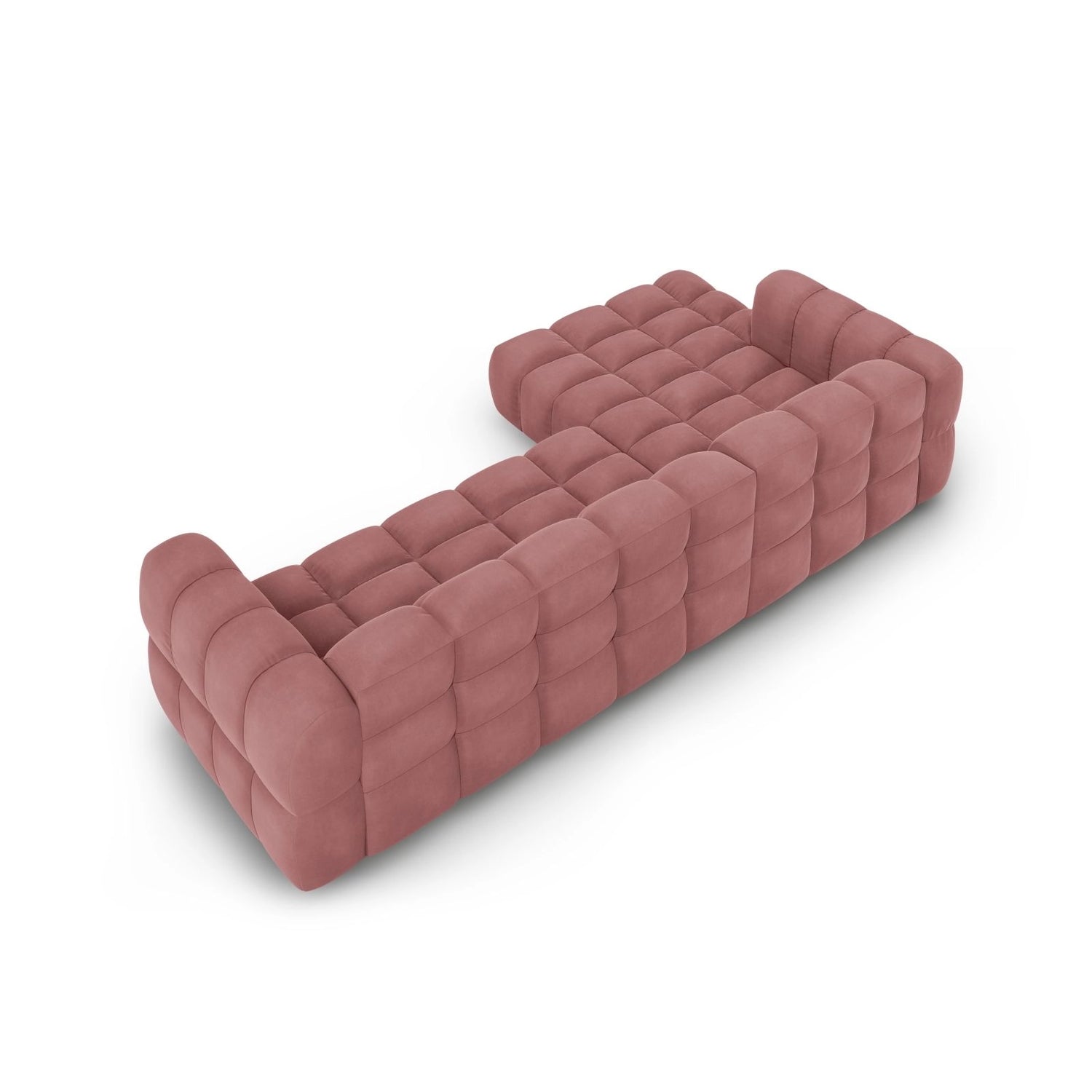 Sky 4-Sitzer Ecksofa, Linke Seite, aus Samt in Flamingo (Casino Salmon), 300x162x70 cm von Cosmopolitan Design – Bild 5