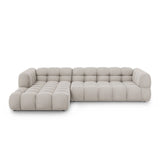 Sky 4-Sitzer Ecksofa, Linke Seite, aus Samt in Hellbeige (Casino Pearl), 300x162x70 cm von Cosmopolitan Design – Bild 1