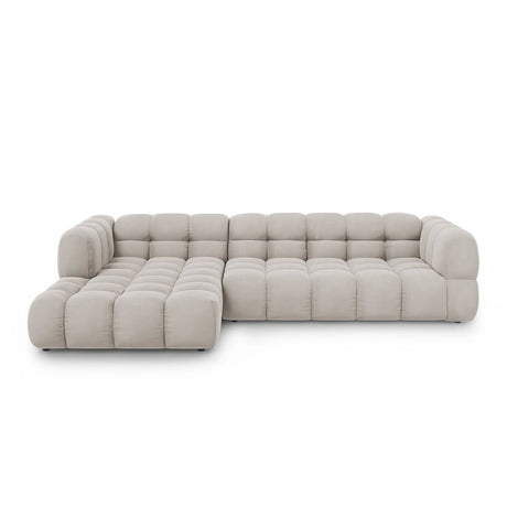 Sky 4-Sitzer Ecksofa, Linke Seite, aus Samt in Hellbeige (Casino Pearl), 300x162x70 cm von Cosmopolitan Design – Bild 1