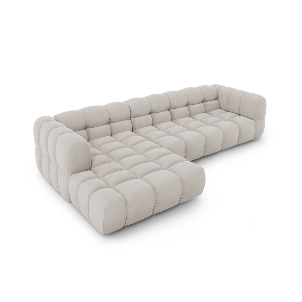 Sky 4-Sitzer Ecksofa, Linke Seite, aus Samt in Hellbeige (Casino Pearl), 300x162x70 cm von Cosmopolitan Design – Bild 4