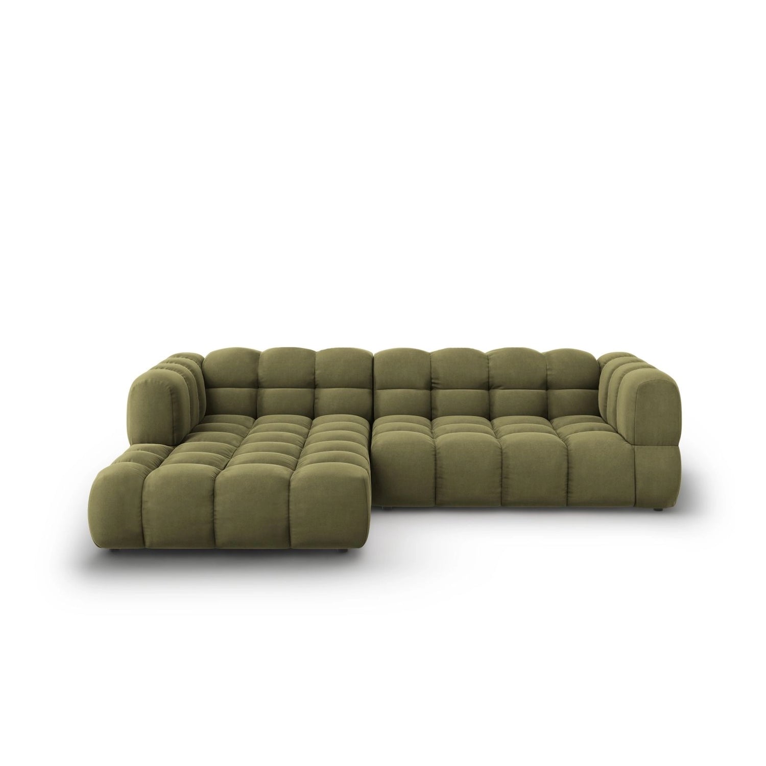 Sky 4-Sitzer Ecksofa, Linke Seite, aus Samt in Hellgrün (Casino Forest), 272x162x70 cm von Cosmopolitan Design – Bild 1