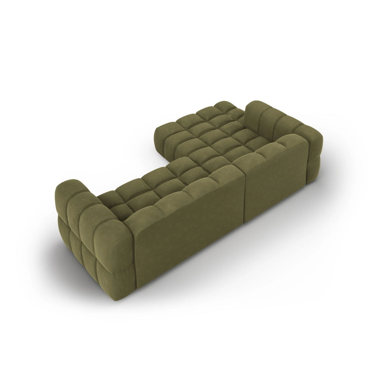 Sky 4-Sitzer Ecksofa, Linke Seite, aus Samt in Hellgrün (Casino Forest), 272x162x70 cm von Cosmopolitan Design – Bild 4